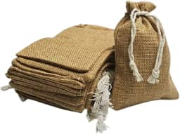 Saquinho de Juta Para Festa e Lembrancinha com 50 unidades (Caramelo, 13 cm x 18 cm)