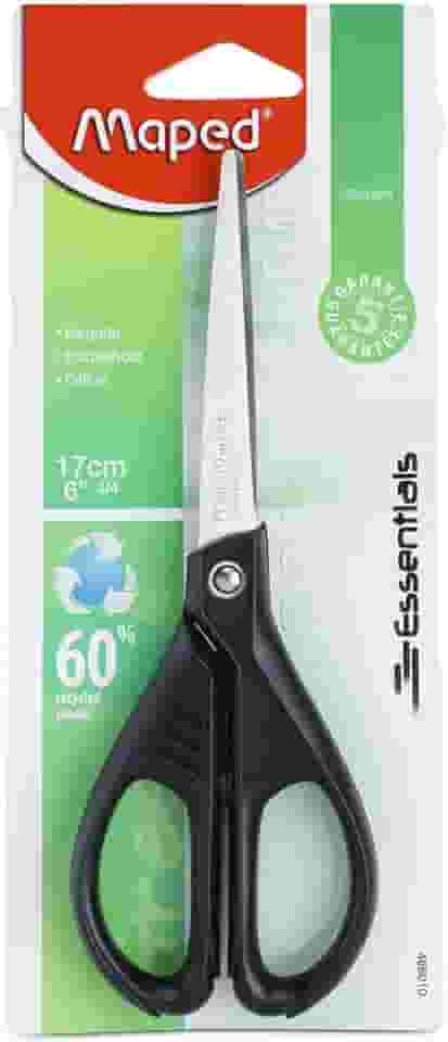 Tesoura 17cm, Maped, Essentials Green, 468010, Preto
