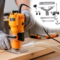 Tupia Laminadora Manual Elétrica 600w Pinça 1/4' 6mm 3000rpm Com Coletor de Pó (220V - AMARELO)