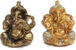 Ganesha Decorativa Hindu Deus Sorte Prosperidade Sabedoria Resina Estatueta 119 (ghanB119_bze)