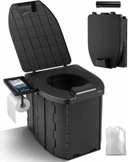 Vaso Sanitário Portátil para Acampamento, 32.5CM * 34.5CM * 32CM Banheiro Portatil, Um Banheiro Portatil Que Pode Suportar Até 400 Quilos, Penico Adulto, Banheiro do Carro