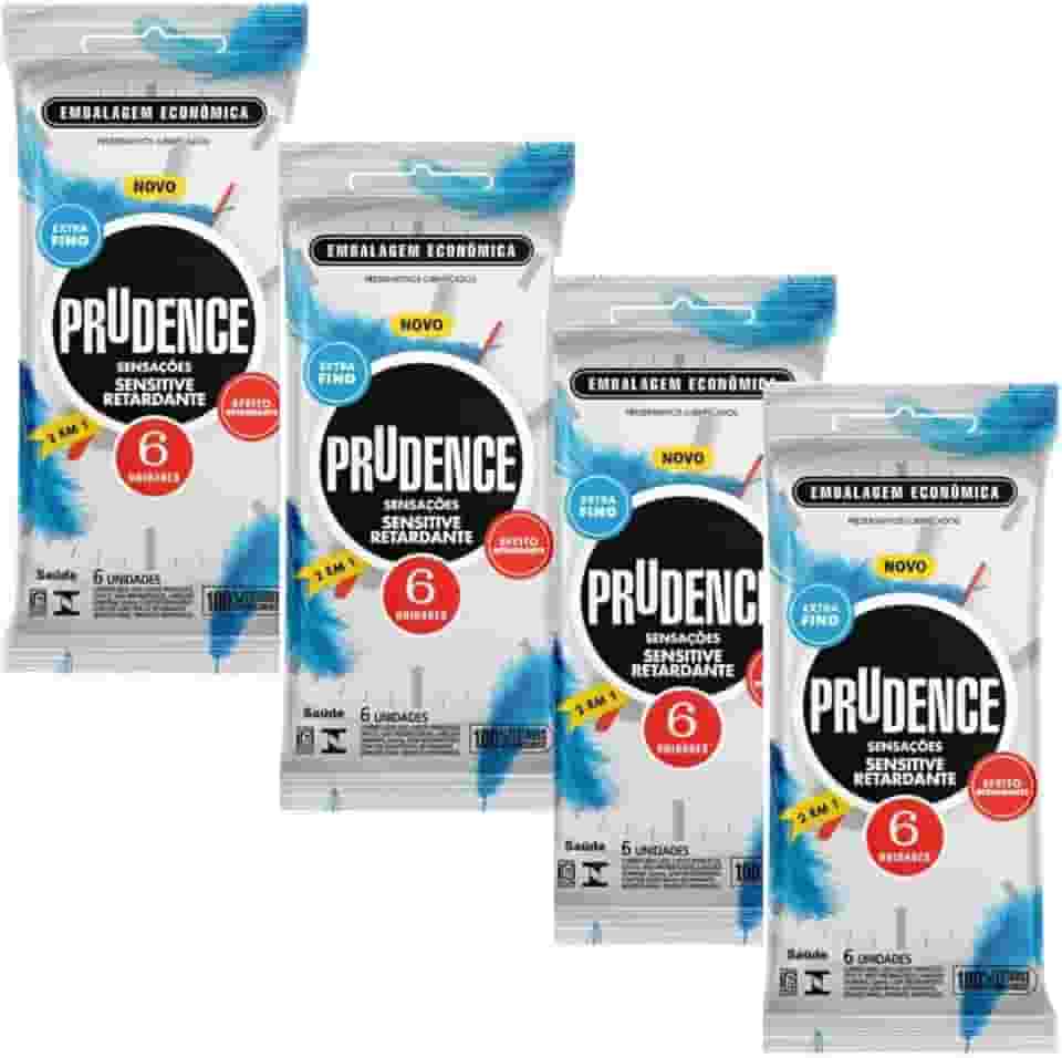 Preservativos Prudence 52mm Extra Fina Efeito Retardante 24 Camisinhas