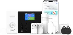 PGST Kit De Sistema Segurança Alarme Inteligente Residencial Wifi+Gsm/4G, Alerta Contra Roubo Sem Fio Faça Você Mesmo, Detector Movimento, Controle Remoto, Sensor Porta E Janela, Pelo Aplicativo Sma