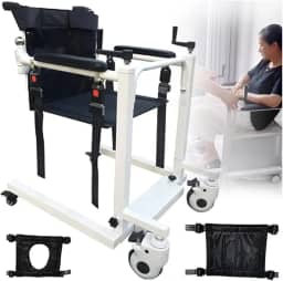 Cadeira de rodas elevatória de paciente para casa elevador de carro portátil cabeceira cadeira de transporte de cômoda ajustável em altura e largura cadeira de chuveiro de elevação manual para pessoas