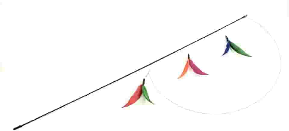 Pet Games Brinquedo Varinha Para Felinos Flying Cat Com 3 Iscas Penadas Para Gatos