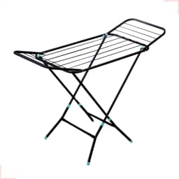 Varal Portátil De Chão Com Abas Dobráveis Não Enferruja (Preto)