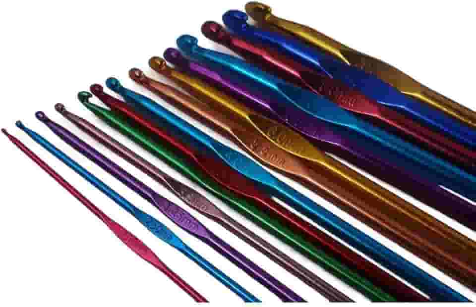 Kit Com 14 Agulhas De Crochê Cabo De Alumínio