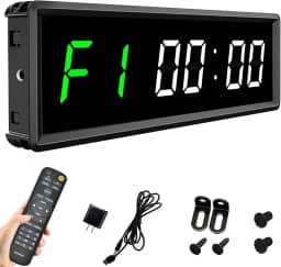 Cronômetro para academia de treino com intervalo de LED remoto Contagem para baixo/para cima Relógio de parede Fitness Home Garage Tabata 3,81 cm Branco