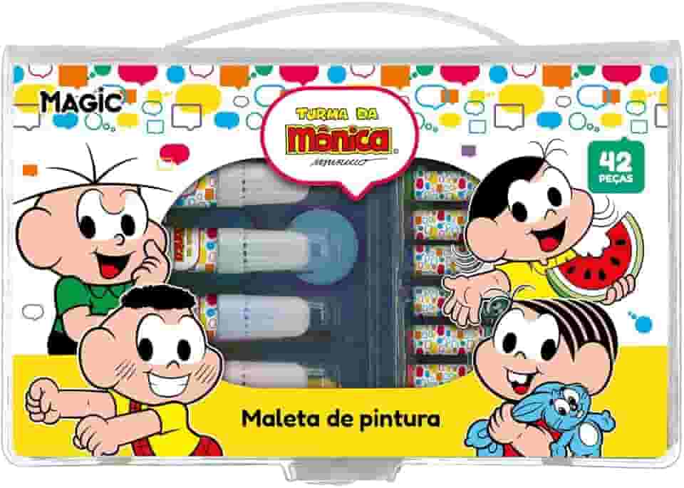 Kit Maleta de Pintura 42 peças Turma da Mônica