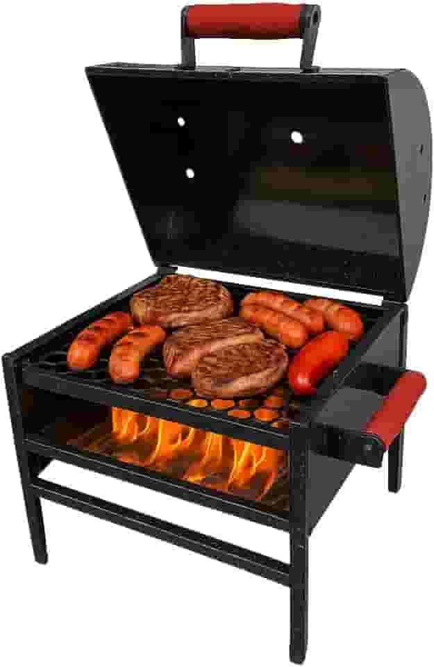 Churrasqueira Carvão Bafinho Bafo Portátil Grelha Inox 304 Preto Pintadinho