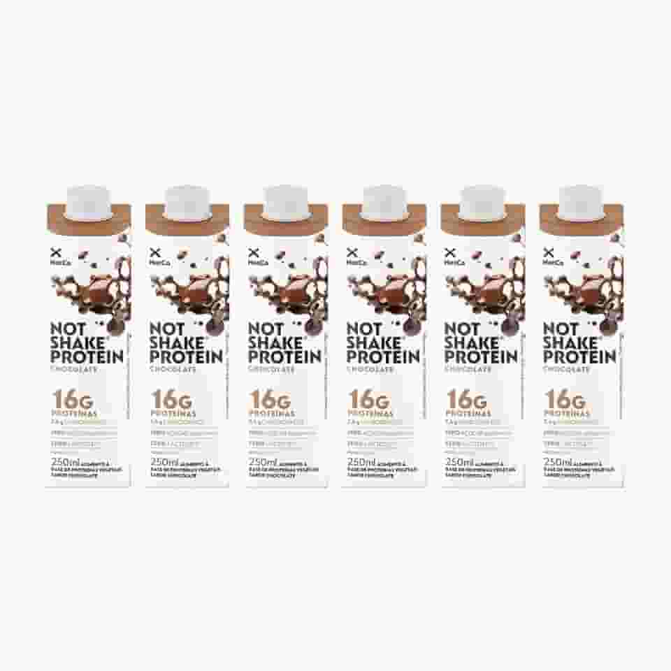 Bebida Proteica NotCo NotShake Protein Chocolate 6x250ml, 16g de Proteína, Ingredientes 100% Vegetais, Sabor Chocolate, Low Carb, Sem Lactose, Sem Açúcar Adicionado, Baixo em Gorduras, Vegetariano.