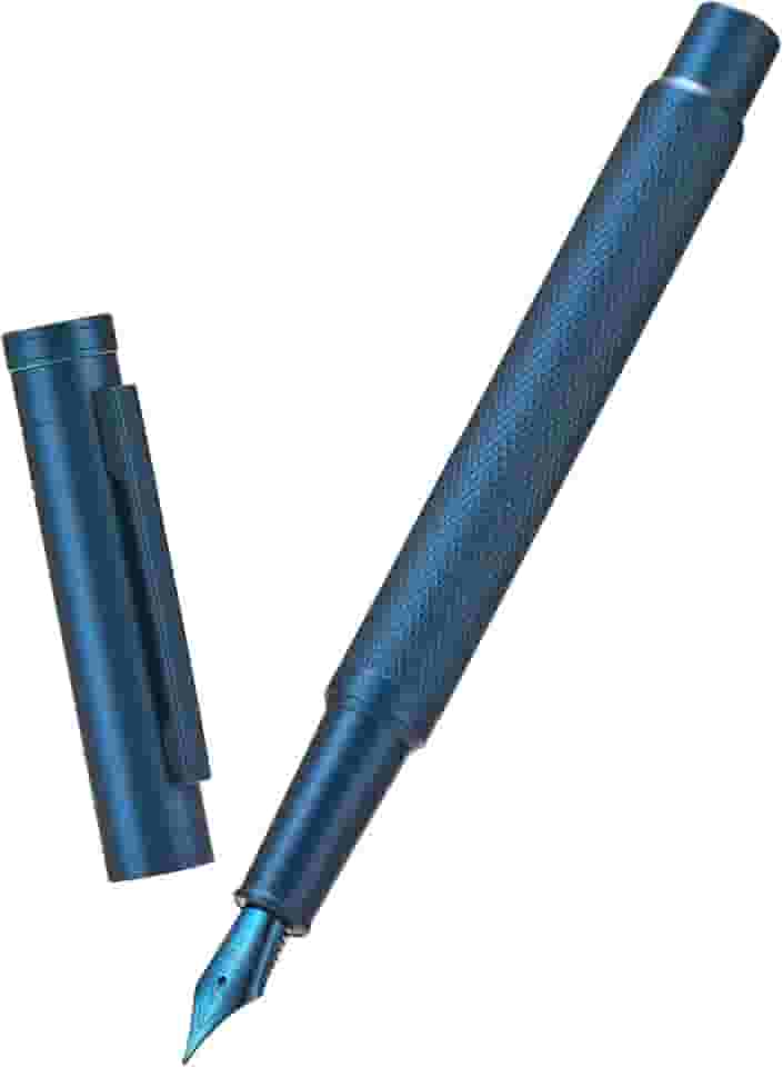 Hongdian Caneta Tinteiro Floresta Azul Escuro Ponta Fina, Dark Blue Fine Fountain Pen Design Clássico com Conversor e Conjunto de Estojo para Canetas de Metal