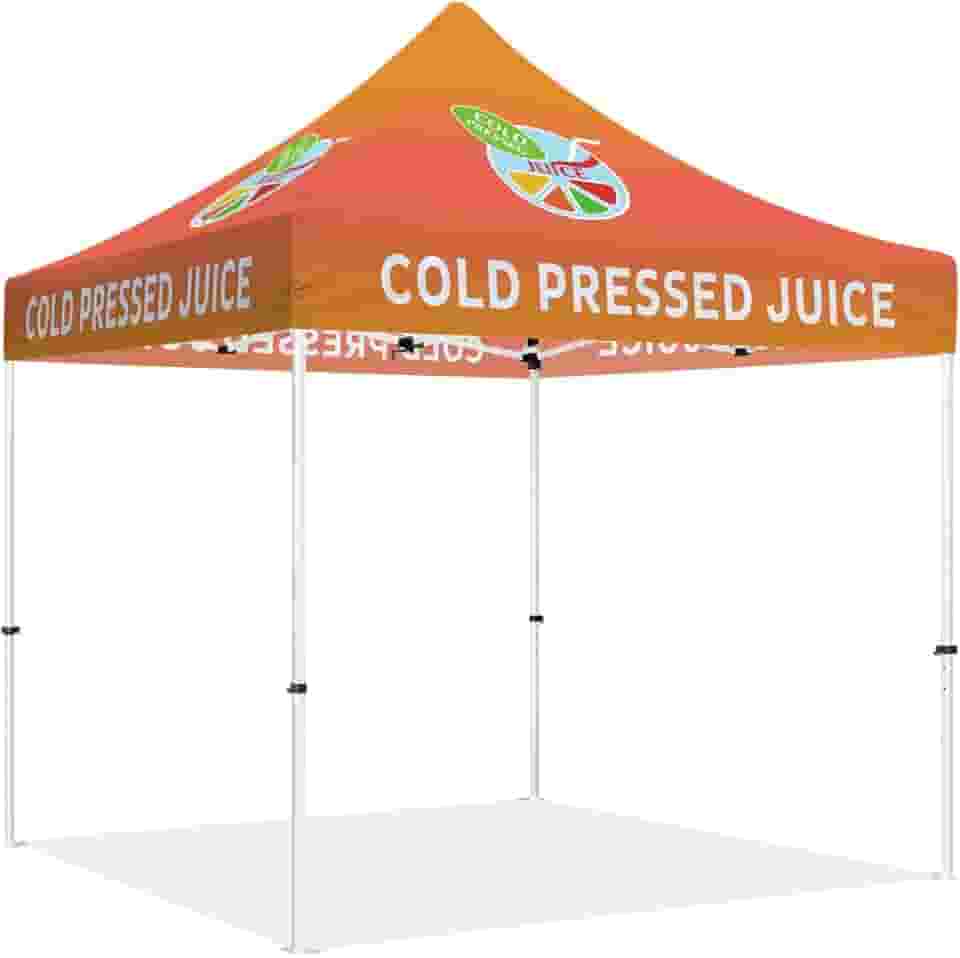 Barraca de fornecedor de sucos prensados a frio, tenda resistente para uso externo 25,4 x 25,4 cm, barraca de negócios de suco para mercado pop up bebidas promoção dossel