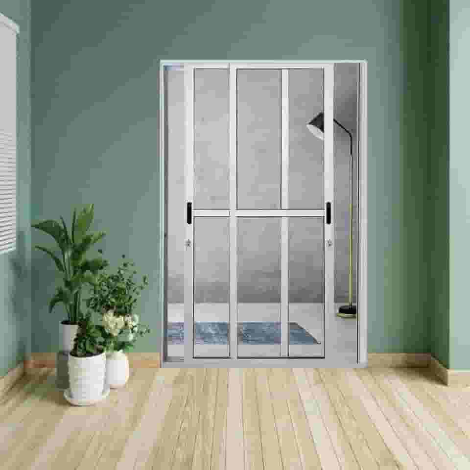 Esquadrias Bergamo Porta de Alumínio 2 Folhas Móveis 210 x 120cm Branco