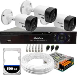 Kit 3 Câmeras Segurança Intelbras 1120B DVR 4 Canais Com HD Completo