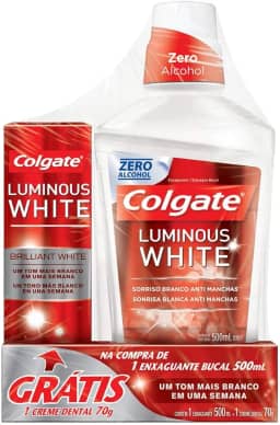 Colgate Enxaguante Bucal para Clareamento Luminous White 500ml Promo 1 Creme Dental