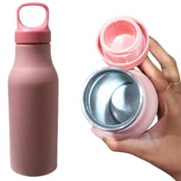 Garrafa Squeeze de Agua 650ml Alumínio para Academia Atividades Físicas com Alça Sanfe (Rosa)