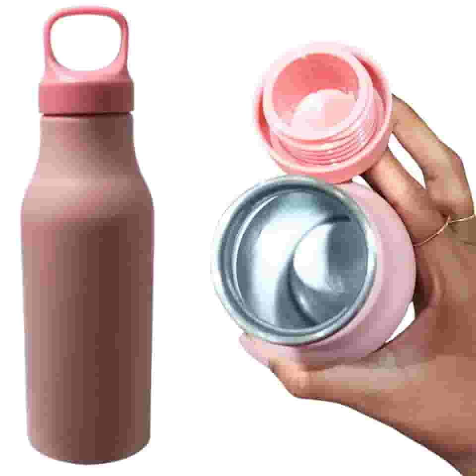 Garrafa Squeeze de Agua 650ml Alumínio para Academia Atividades Físicas com Alça Sanfe (Rosa)