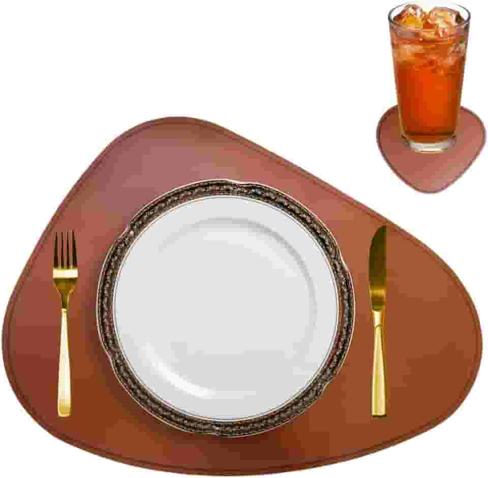 Genérico 4 Jogo Americano de Souplast Couro Caramelo Aniversário 45cm x 34cm