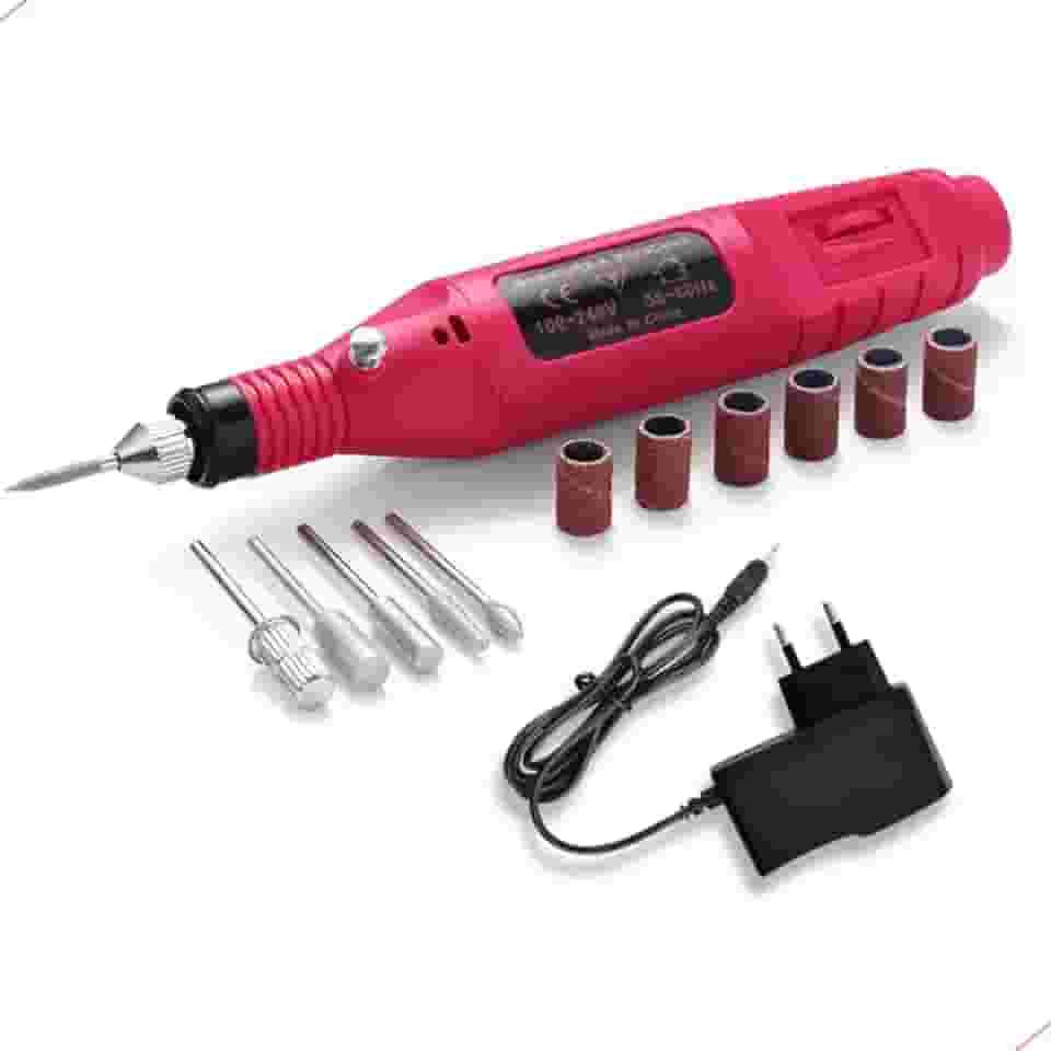Lixadeira Caneta Rosa Motor Unha Elétrica Profissional