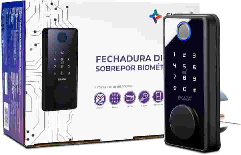 EKAZA Fechadura Digital Biométrica Inteligente Eletrônica De Embutir Sem Maçaneta Wi-Fi - EKDS-T328