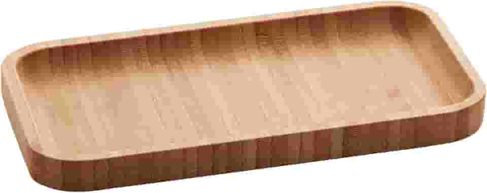 LYOR - Bandeja de Bambu Hire Marrom Natural 20cm - Mesa Posta - Organização - Utensílios de Cozinha - Enxoval - Decoração - Travessa Retangular - Petisqueira - Utilidades Domésticas