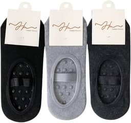 kit Meia Sapatilha para Yoga e Pilates Premium, Antiderrapante com Silicone, cores escuras