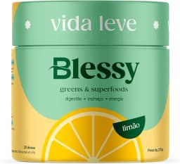 Blessy Brasil Greens - Suplemento Detox Alimentar - promove o desinchaço corporal, ajuda na eliminação de toxinas e oferece uma sensação diária de leveza e bem-estar (Médio, Limão)