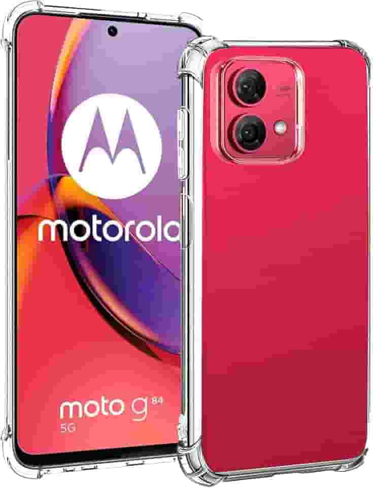 USTIYA Capa para Motorola Moto G84 TPU transparente quatro cantos capa protetora transparente macia