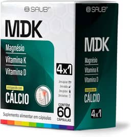 Suplemento Alimentar Cálcio MDK 4x1 em Cápsulas 60 Unidades Magnésio, Vitamina K, Vitamina D