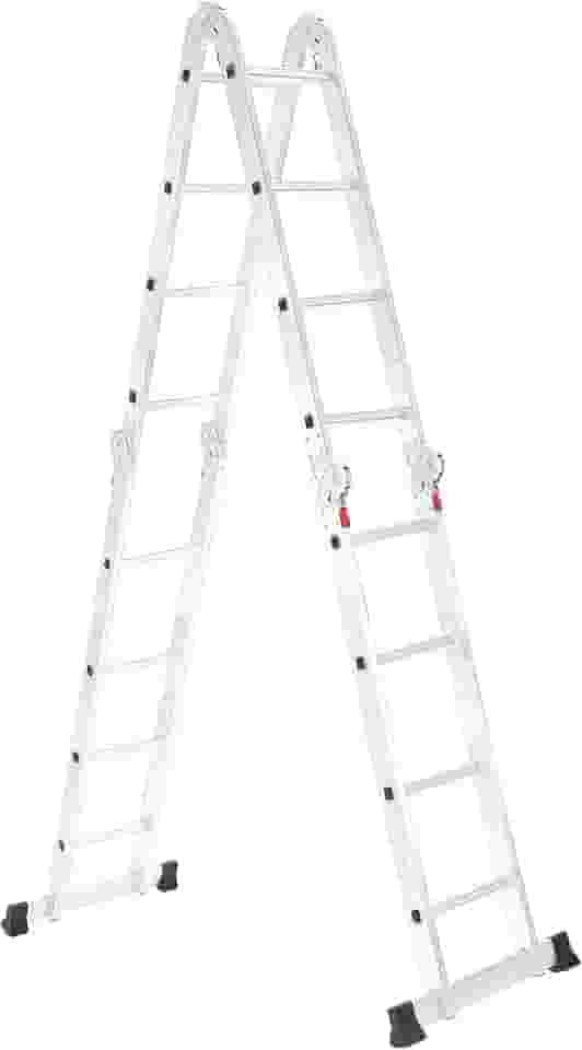 Escada Articulada de Alumínio Multifuncional 16 Degraus e Altura de 4,32 Metros