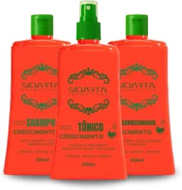 Trio Crescimento capilar explosivo Sidarta - Tônico + Condicionador + Shampoo