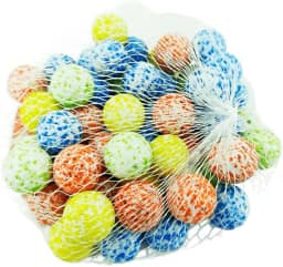 Kit 50 Bolinhas de Gude Brancas Com Brilhinhos 16mm