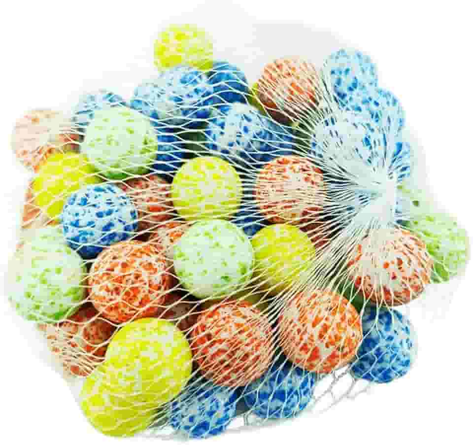 Kit 50 Bolinhas de Gude Brancas Com Brilhinhos 16mm