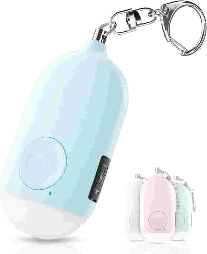 Kimfly Safesound Sirene de alarme pessoal pacote com 1 – Chaveiro de alarme de autodefesa de 130 dB com mini lanterna LED de emergência – Dispositivos de proteção pessoal de segurança para mulheres, meninas, crianças e idosos