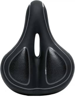 Selim Banco Gel Largo Bike Mtb Passeio 200x260mm Unissex Vazado Elastômeros Absolute