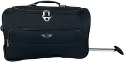 Sacola Bolsa Mala De Viagem Havana Tamanho Único de Poliéster com 2 Rodas fixas e Pés de Apoio Removível, Preta, Santino - ORS193U