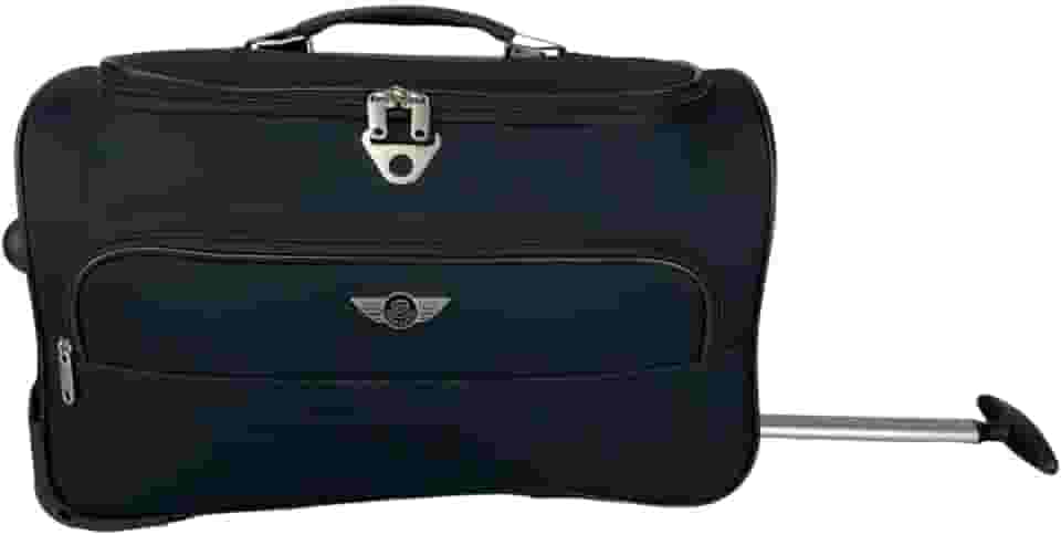 Sacola Bolsa Mala De Viagem Havana Tamanho Único de Poliéster com 2 Rodas fixas e Pés de Apoio Removível, Preta, Santino - ORS193U