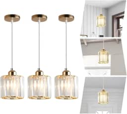 EKROTOK Kit 3 Luminária Pendente de LED, Luz de Teto para Sala de Jantar, Quarto, Cozinha, Café, Lustre Pendente (85-265V)(Lâmpadas Incluídas)