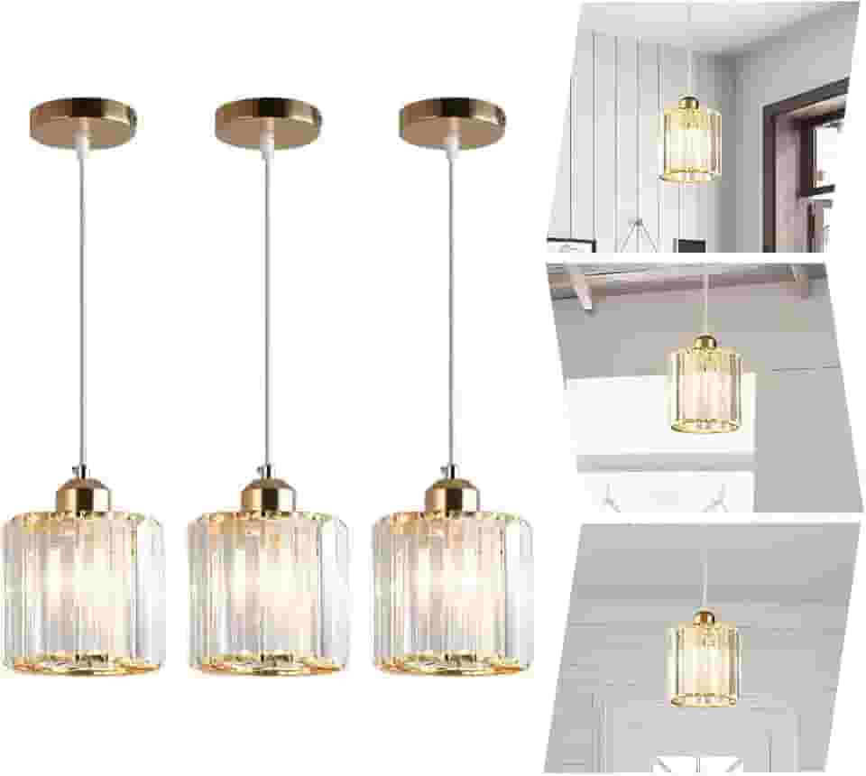 EKROTOK Kit 3 Luminária Pendente de LED, Luz de Teto para Sala de Jantar, Quarto, Cozinha, Café, Lustre Pendente (85-265V)(Lâmpadas Incluídas)