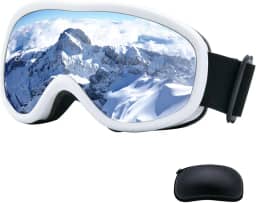 YAMEIZE Óculos de esqui OTG com lente de camada dupla - Óculos de esqui anti-embaçamento anti-UV sobre óculos esportivos com estojo para homens e mulheres
