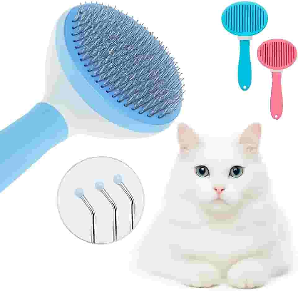 Escova Rasqueadeira Limpa e Tira Pelos Pet escova para gatos, escovas de limpeza autolimpantes para queda e cuidados dos Pelos Pets