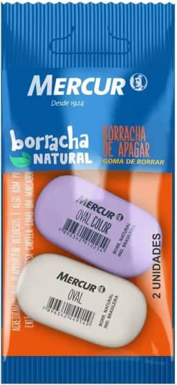 Borracha Colorida Pull Pack Oval 1Branca/1Lilas Bl Com 02 110649