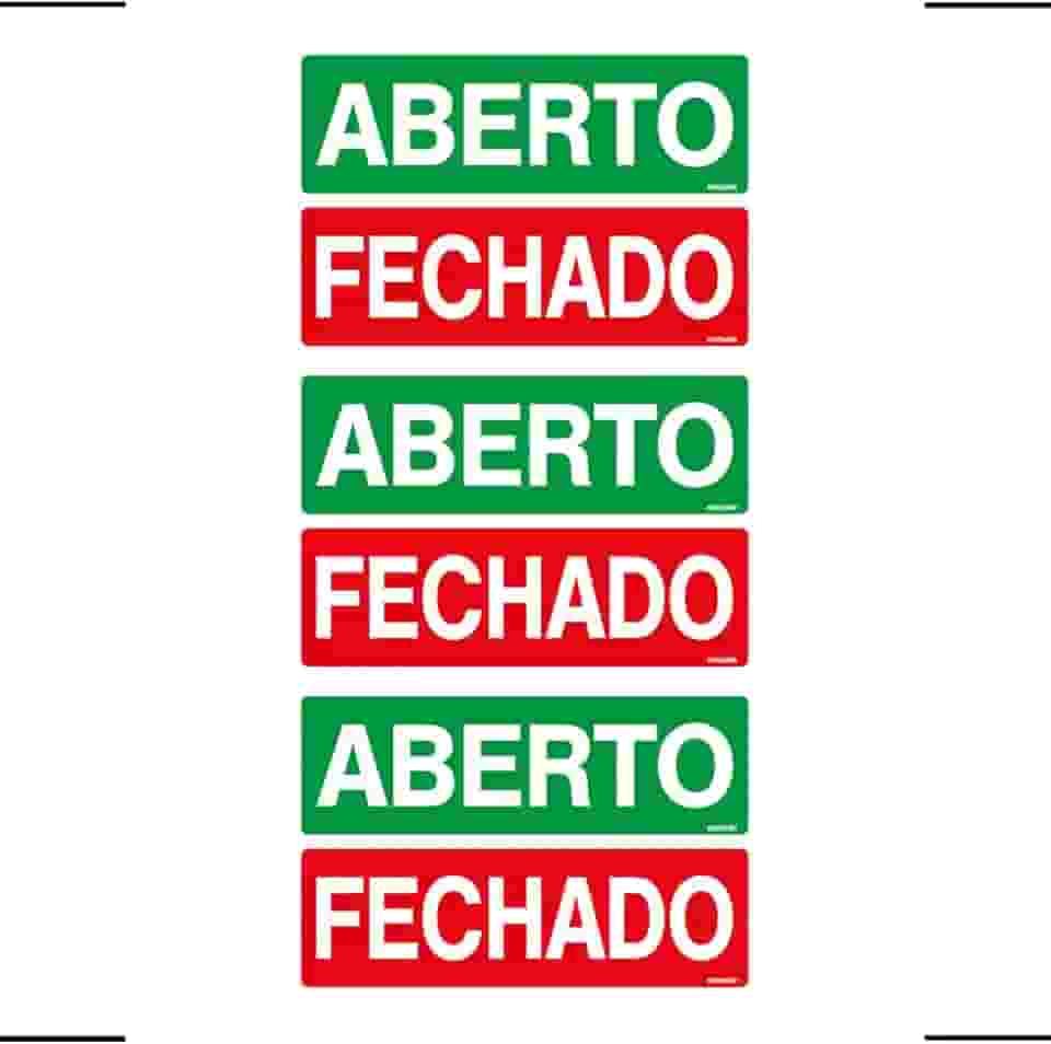 Combo 3 Placas De Sinalização Aberto/Fechado 30x10 Ekomunike - P-30 F9e