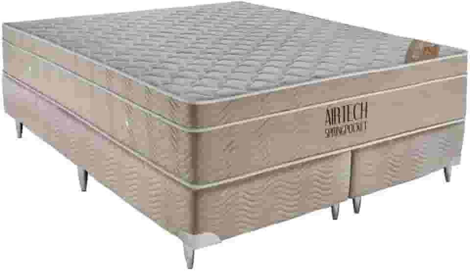 Cama Box Super King Ortobom Airtech Spring Pocket Super 193x203x30cm Ortobom Bege