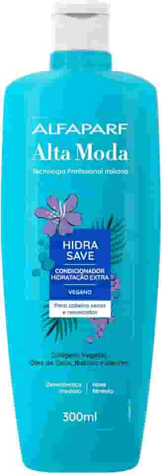 Alta Moda Hidra Save Condicionador - Instantâneo envolvimento da fibra - Facilidade para pentear - Para cabelos secos e ressecados 300ml
