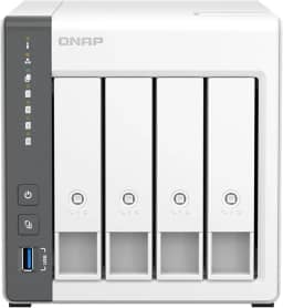 Storage NAS QNAP TS-433-4G-US (ARM de 4 núcleos Cortex-A55 de 2,0 GHz/4 GB integrada/1xPorta Ethernet 2,5 Gigabit (2,5G/1G/100M)/4BAIAS/80TB/TORRE/*SEM HDD*)