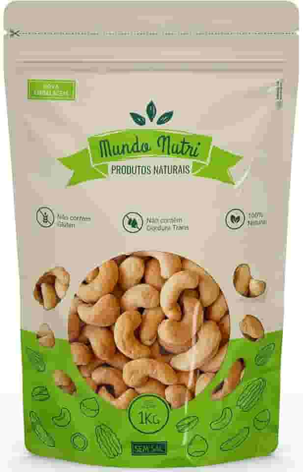 1kg Castanha de Caju Torrada W1 Inteira Premium (Sem Sal)