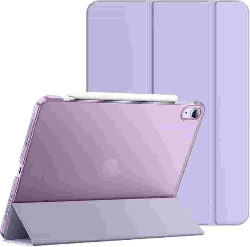 JETech Capa para iPad Air 11 Polegadas M3/M2 (2025/2024), iPad Air 5/4 (10,9 Polegadas, Modelo 2022/2020), Capa Traseira Rígida com Suporte Fino e Ativação/Repouso Automático (Luz Roxa)