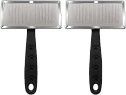 Escova Removedora de Pelos para Cães e Gatos, Pente Desembaraçador com Cerdas Finas de Aço Inox, Ideal para Remover Nós e Pelos Soltos